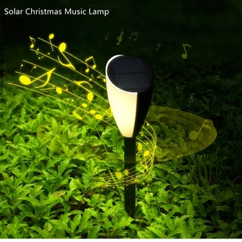 Светодиодный Солнечный Рождественский музыкальный светильник Открытый Водонепроницаемый Садовый светильник для дорожки, павильонные светильники, Солнечные рождественские украшения, газонные лампы