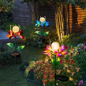 Светодиодный солнечный садовый светильник, металлические цветочные лампы, Спиннер, водонепроница