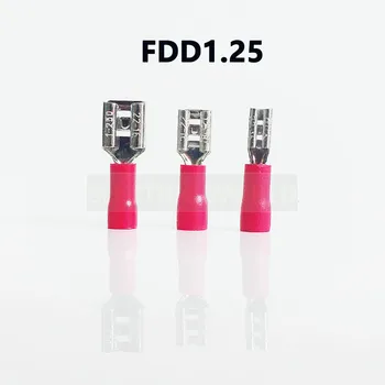 Серия FDD1.25 100 шт./пакет Изолированный женский разъединитель Кабельный разъем провода клеммы предварительно изолирующие клеммы мужской терминал