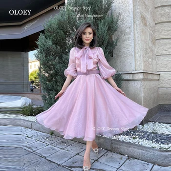 Сказочные вечерние платья Трапециевидной формы OLOEY до середины икры, Элегантные детские розовые тюлевые платья для выпускного вечера, вечернее платье для девочек, вечернее платье для сада