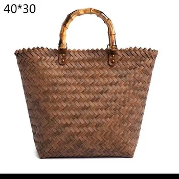 Соломенная сумка в стиле ретро, модная сумочка, Деловая пляжная сумка Свободного стиля, сумка для покупок Carrie