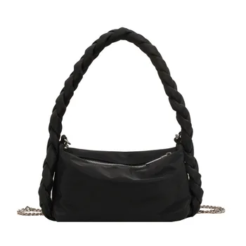 Сумка Через плечо Большой Емкости Тканая Твист-сумка 2023, Новая Трендовая Универсальная Черная сумка через плечо, Улучшающая ваш стиль, женская Эстетика