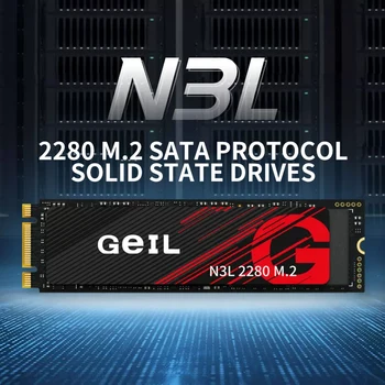 Твердотельный накопитель GeIL N3L 256 ГБ 512 ГБ 1 ТБ 2 ТБ Твердотельный диск NGFF 2280 M.2 SATA Протокол для ПК, Ноутбуков SSD