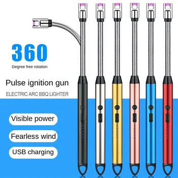 Удлиненный воспламенитель для зарядки через USB, металлический шланг, дуговой воспламенитель