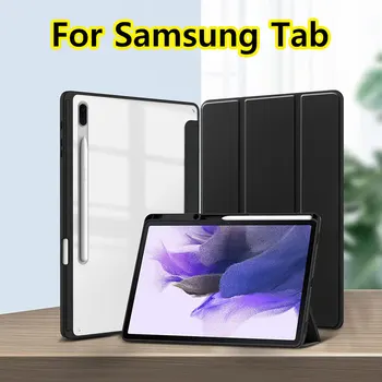Чехол для планшета Samsung Galaxy Tab S7 FE Plus S8 Plus Ultra A8 S6 Lite, Противоударный Чехол из ТПУ и ПК, Гибридный Funda, Автоматическое пробуждение