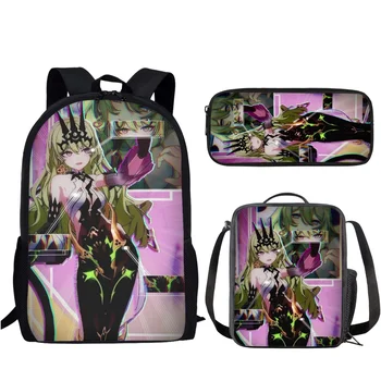 Школьная сумка Belidome Honkai Impact Pattern, Модный студенческий школьный рюкзак, 3 шт./компл., Повседневный молодежный дорожный рюкзак Большой емкости Mochila