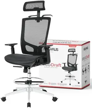 Эргономичное кресло для черновых работ, компьютерное кресло и офисное кресло с подголовником. Вращающееся кресло на колесиках (черное)