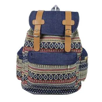 этнический женский рюкзак, дорожная сумка, джинсовая сумка на шнурке, студенческая школьная сумка, школьный рюкзак Plecaki Szkolne, школьные сумки canva